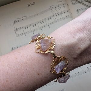 Vintage Goldtone and Amethyst Purple Bracelet